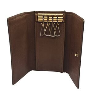 LOUIS VUITTON Paris Tri-Fold w/ Button 4 Ring Key Holder Wallet, Excellent Shape